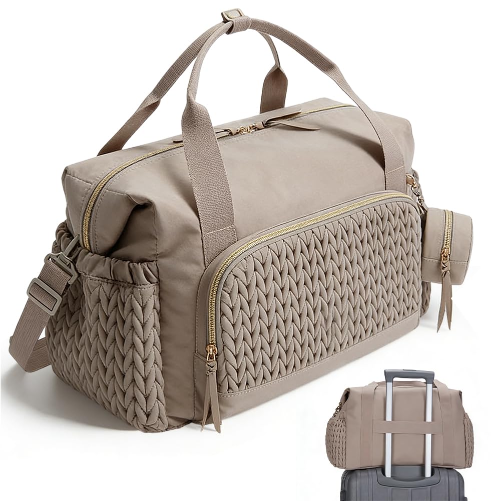 Grand sac à langer multifonction pour maman avec étui à tétine, imperméable, grande capacité pour couches et bouteilles, parfait pour les voyages, la plage et les déplacements