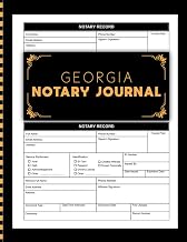 Georgia Notary Journal: Public Notary Log Book for Notarial Acts | 120 Pages 240 Records With Large Size (Simple Black Cover)