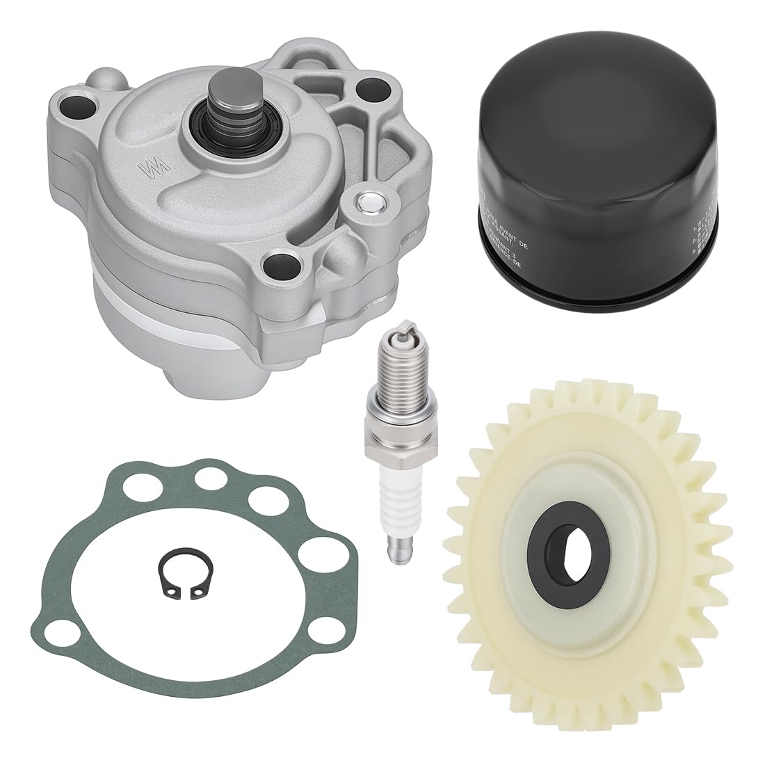 Pompa oleju i filtr oleju z uszczelką koła zębatego, zestaw świec zapłonowych pasuje do Yama-ha Raptor 660R YFM660R 2001-2005 5LP-13300-00-00 3AJ-13325-00-00 5DM-13440-00-00