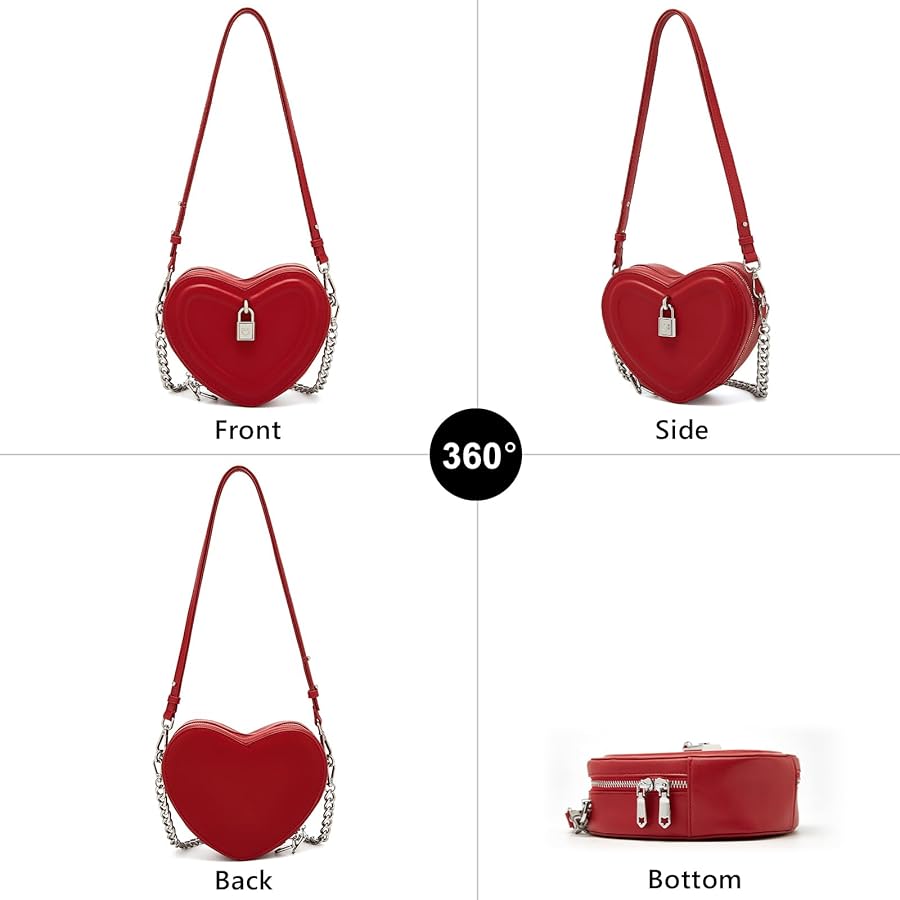 FOXLOVER Split Cow Leather Shoulder Bag for Women Quilted Chain