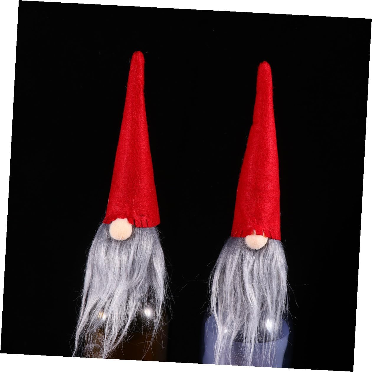 6pcs Red Christmas Hat Wine Bottle Cover Set for Bar Hotel Decor