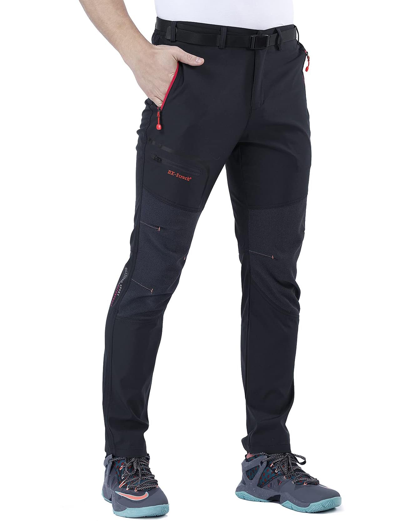 CARETOO Pantaloni Trekking Uomo Funzionali Softshell Pantaloni Autunno Invernali Impermeabili e Traspiranti Sport all'aperto Montagna Escursionismo
