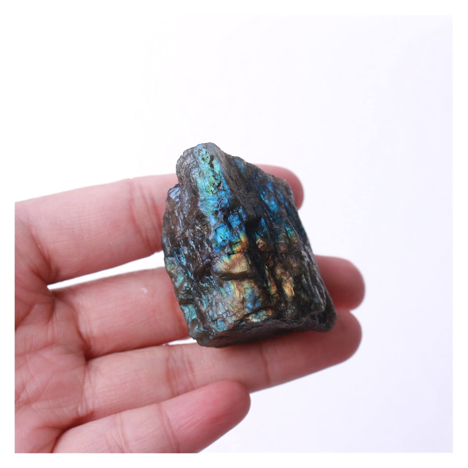 Cristallo Naturale Grezzo 1 Pezzo di Pietra di Cristallo Gemma di Labradorite Colorata Naturale Grezza Collezioni di casa (Size : 200 300g)