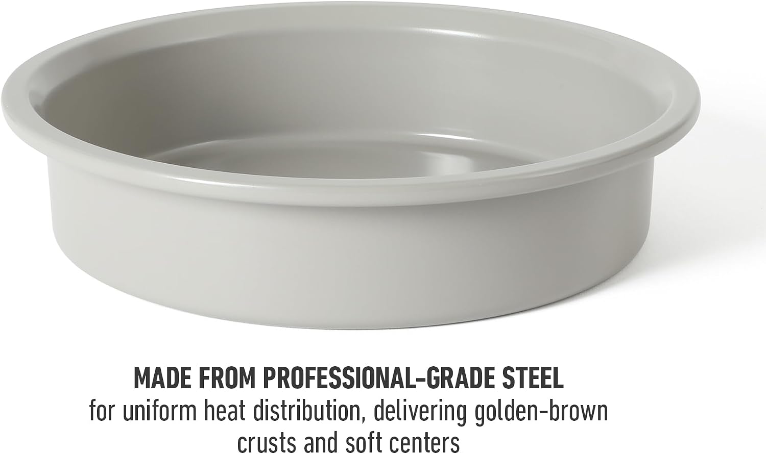Calphalon Legacy 8 Inch Round Cake Pan, PFA Free Nonstick Bread Pan Bakeware, Heavy Gauge Steel Baking Dish for Even Heating, Oven Safe Round Baking Pan for Cakes, Brownies, Bread image 4