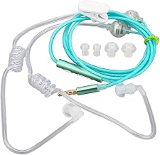 Yunseity Air Tube Headphones, Universal 3.5mm Bilateral Air Tube Earbuds, Anti Radiation Headphones with Noise Cancellation and Premium Sound, for Tablets Laptops Cell Phones (Green)