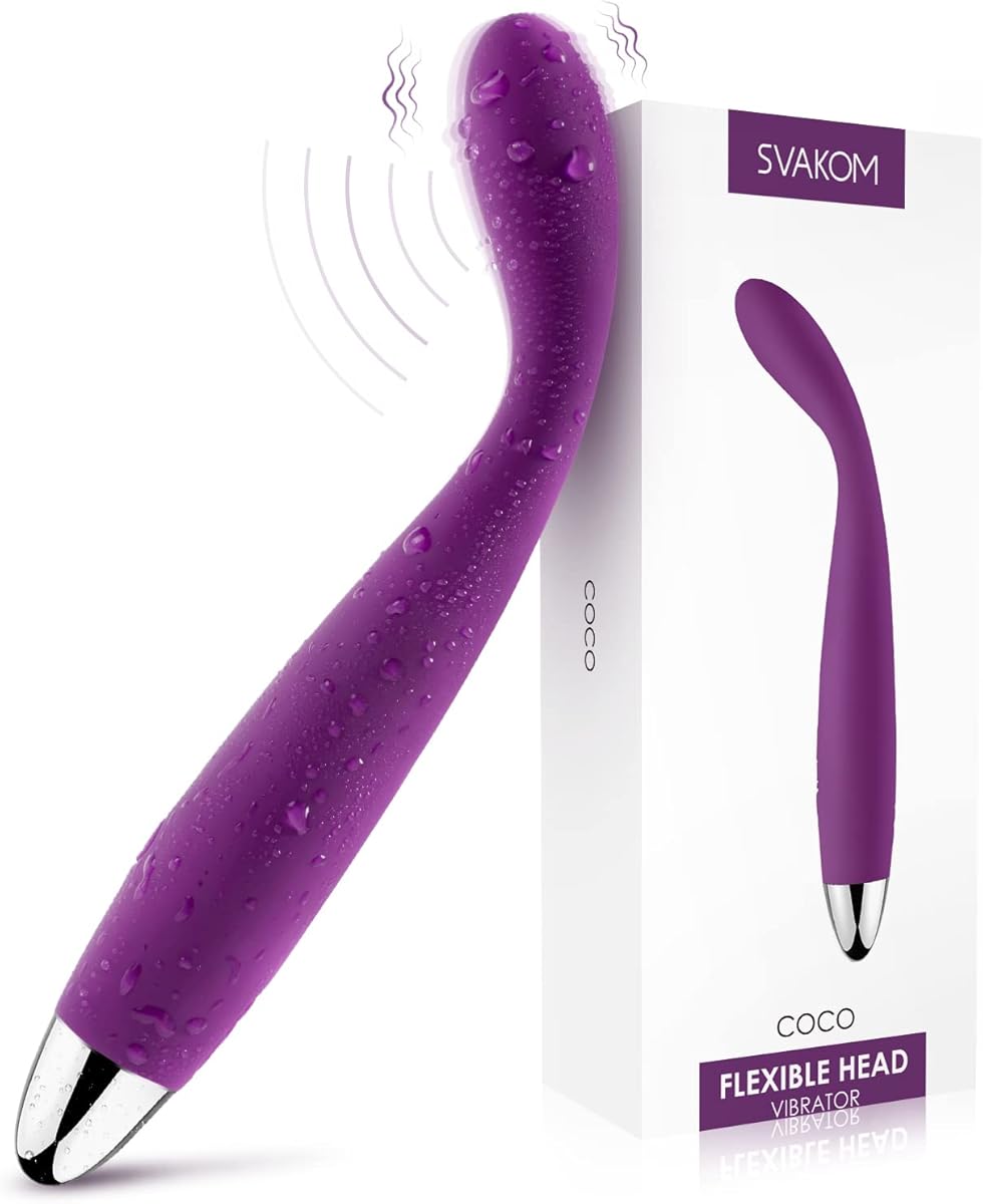 SVAKOM COCO G Spot Vibrator - 8 Seconds to Climax Finger Shaped Waterproof Vibes for Women - 5*5 Vibrations Clit Nipple Personal Massagers - Adult Female Sex Toys