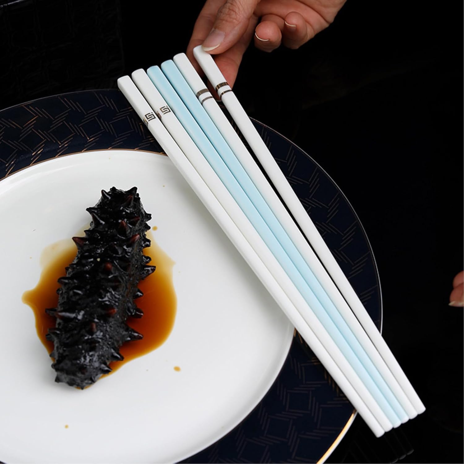 3pc easy-to-clean gold-painted ceramic chopsticks household simple tableware-sub-bus -10 pairs