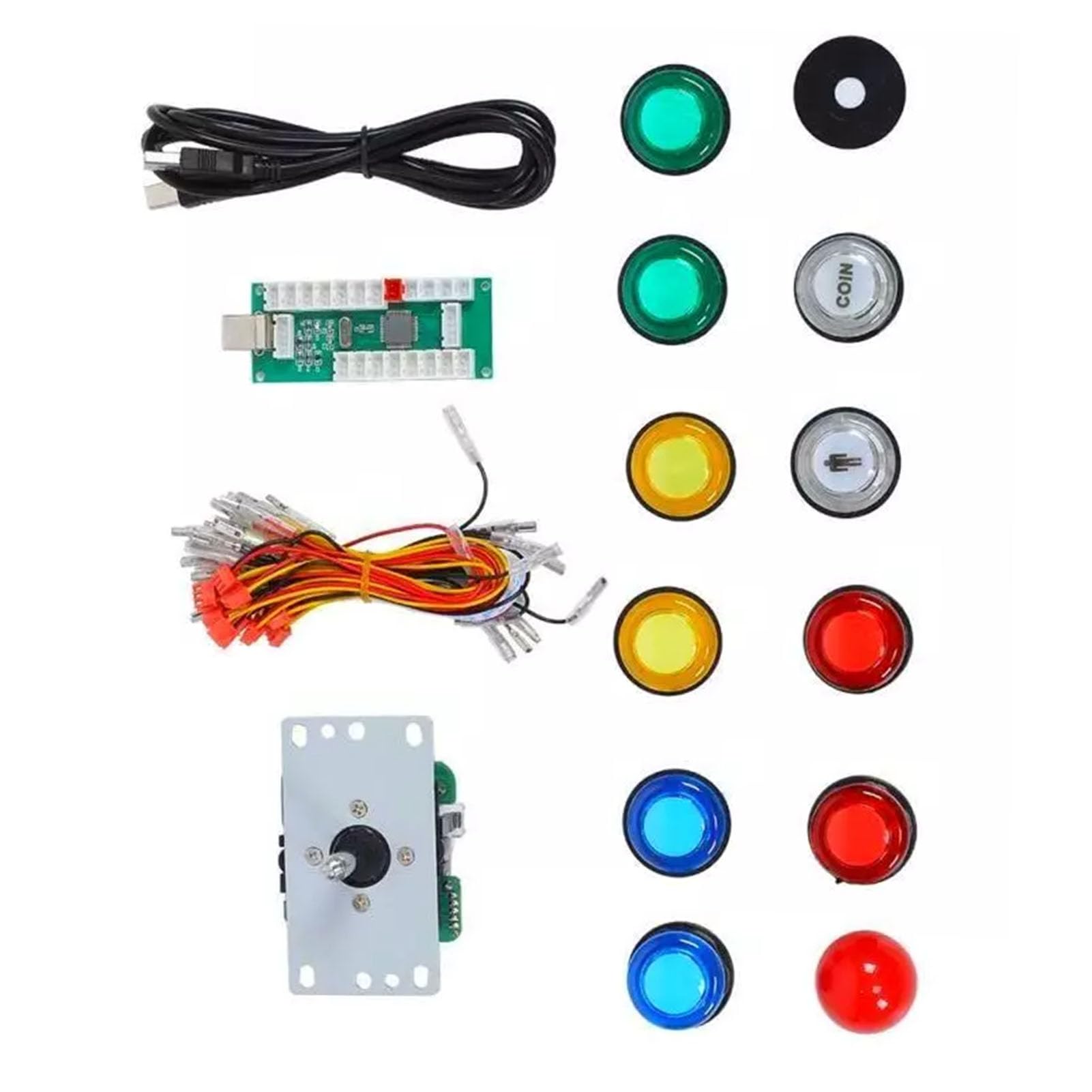 DIY zestaw joysticka arkadowego Joystick płytkowy 5P USB PC Joystick podświetlane przyciski kontroler gier arkadowych