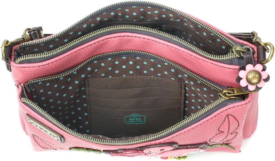 CHALA RFID Protected Vegan Leather Deluxe Crossbody Bag with Adjustable Straps - Image 4