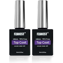 FZANEST Gel Top Coat HEMA-Free, No Wipe Top Coat Nail Polish Smooth High Shine Gel Finish Soak Off UV LED