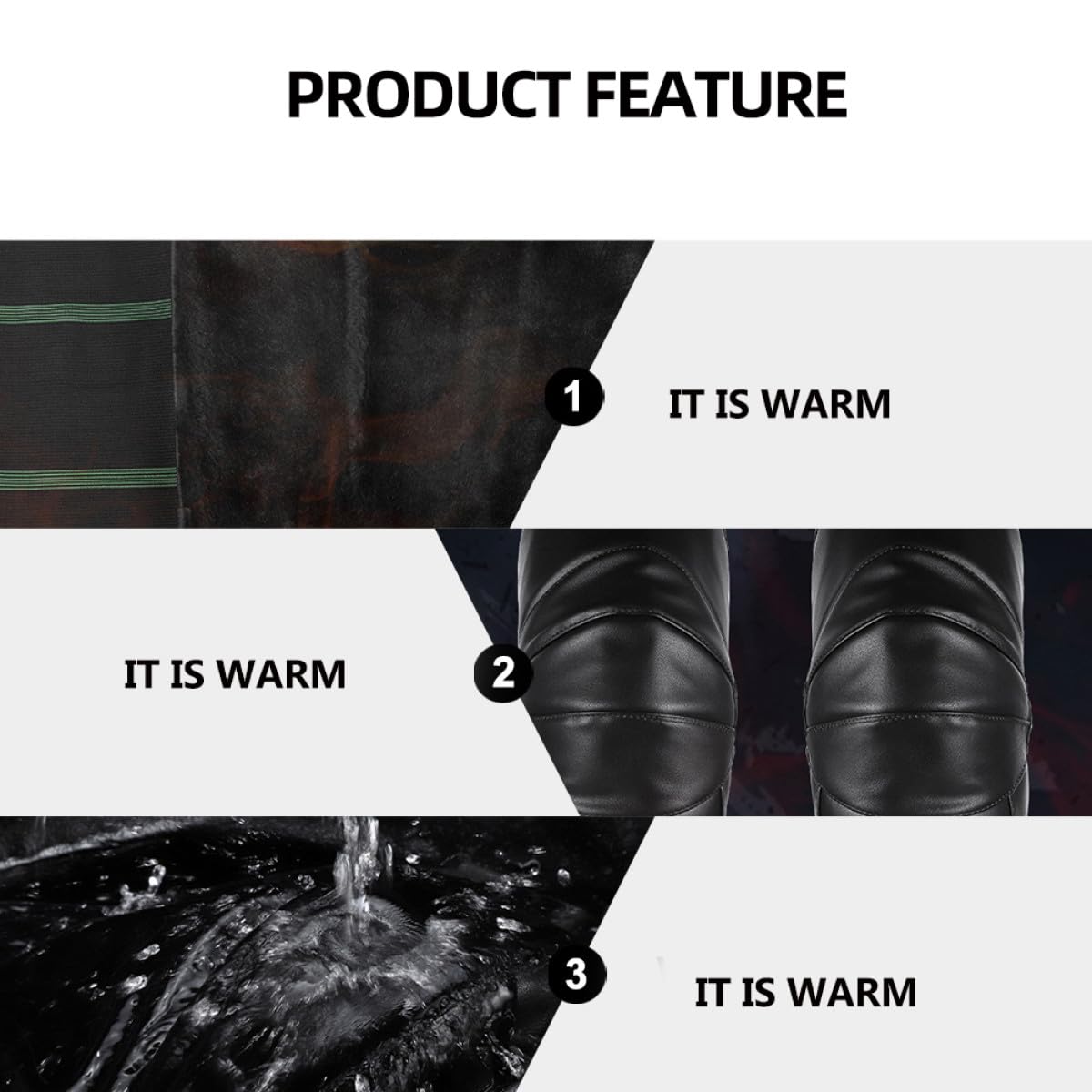Protezioni Ginocchia Moto Invernali Riscaldanti Impermeabili 2pezzi in Pu Peluche, Manicotti Lunghi Anti Vento Colore Casuale per Ciclismo e Sci