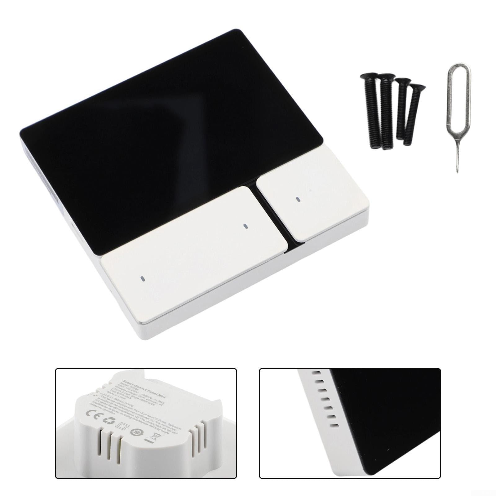 Schermo di controllo centrale intelligente da 3,5 pollici con relè a 3 vie e tastiera, hub remoto a infrarossi, struttura GFF anti-interferenza, display a luce soffusa per Smart House, bianco