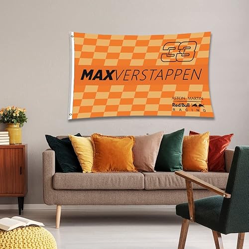 Miniatura 2 de MOOR Bandera de auto de carreras Max Verstappen #33, impresión HD de 3 x 5 pies, color vibratopoliéster 150D para fanáticos