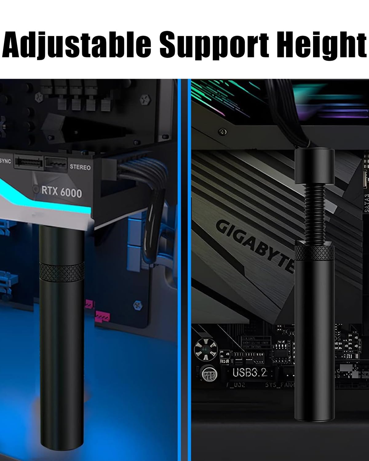61j-TflnURL._SL1500_ Gpu Holder, Gpu Sag Bracket, Graphic Card Stand, Graphics Card Bracket, Aluminum Alloy Graphics Card Holder Bracket, Adjustable Height Graphics Card Gpu Brace Support Video Card Sag Holder Bracket