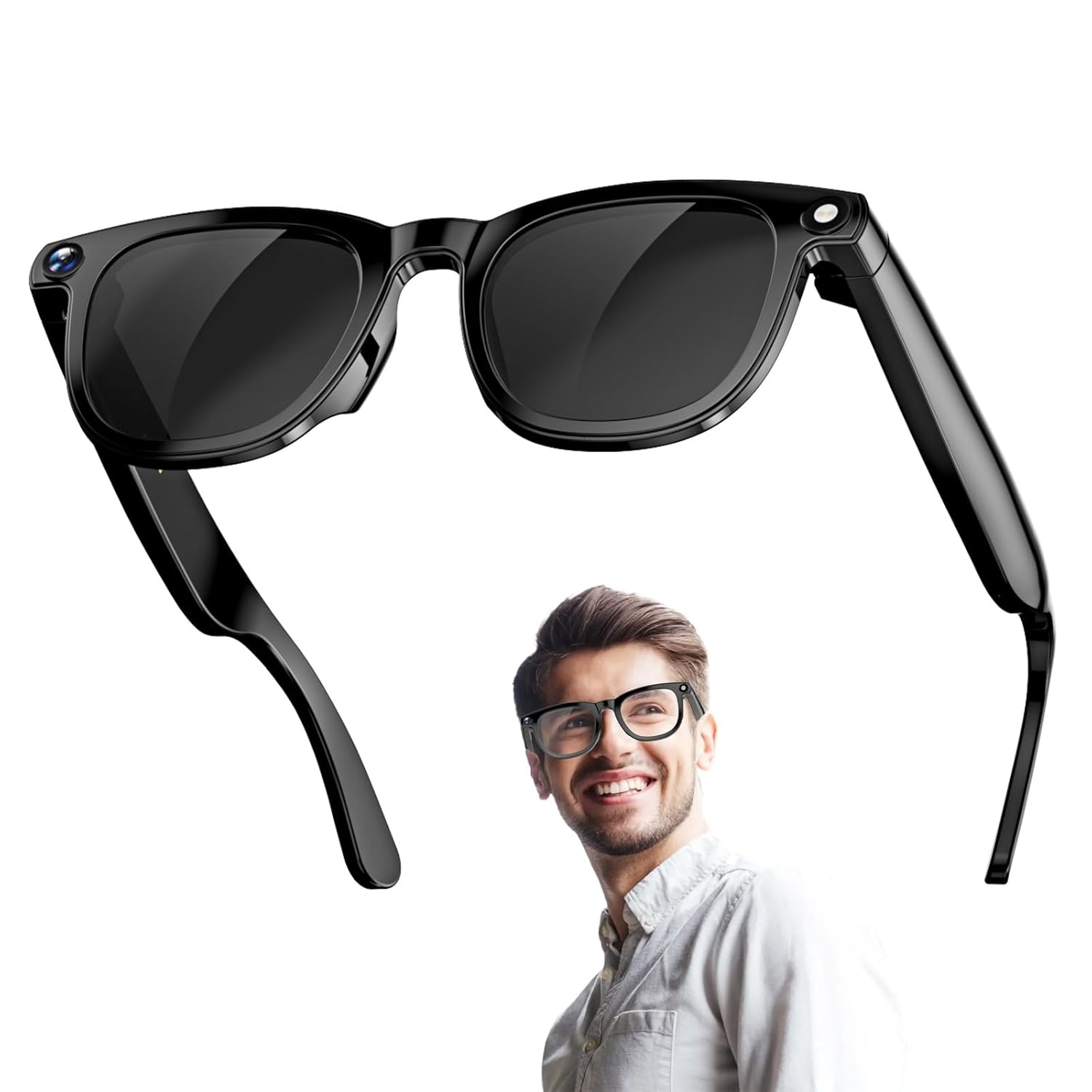 AI Smart Glasses 800W Camera 1080P Video Smart Glasses with Real-time Translation and Bluetooth Motorcycle Riding Camera Glasses