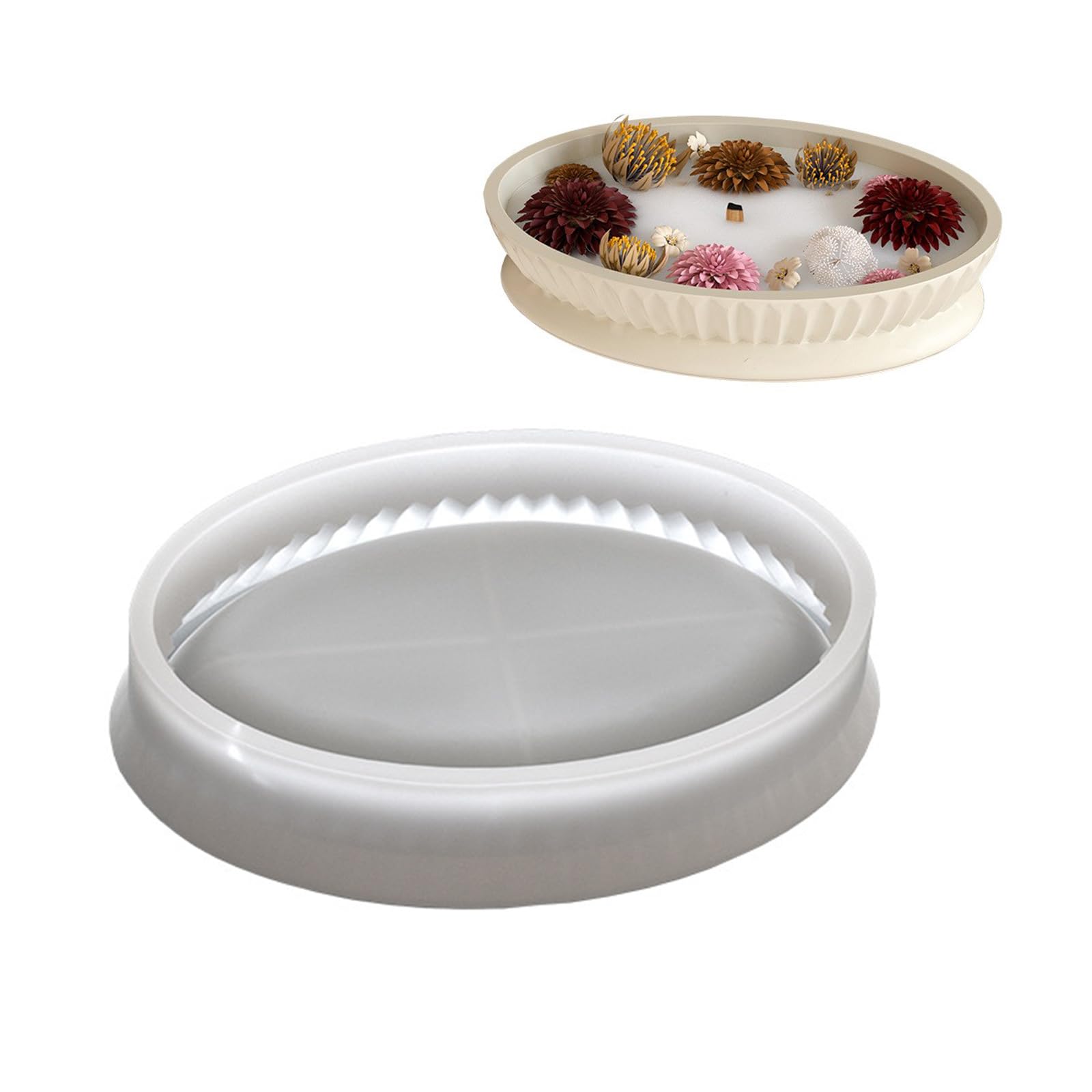NEWFT Multifuntional Elliptical Shape Tray Silicone Crafting Plate Making Decorative and Irregular Shape Mold