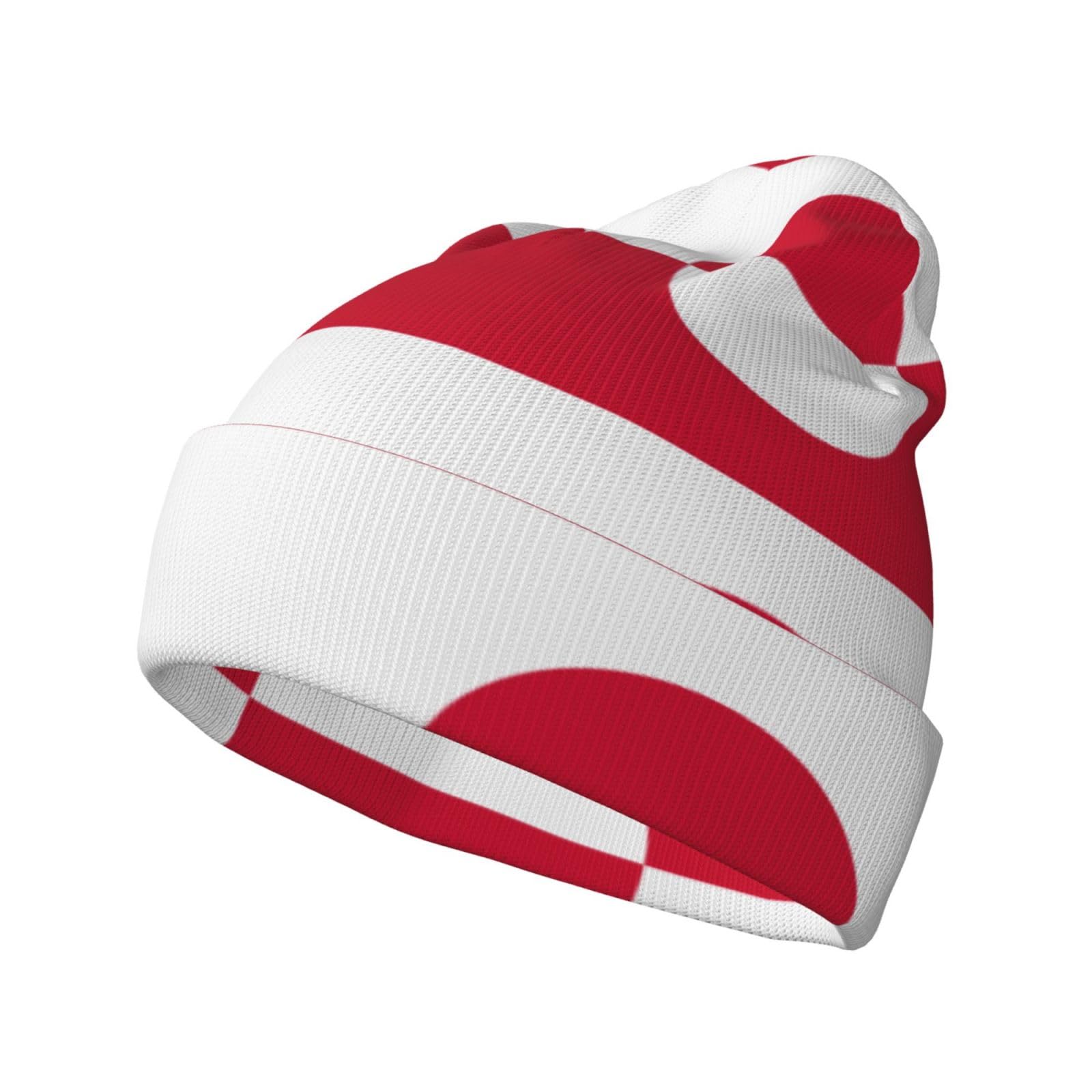 xcoppkj Greenland Flag Unisex Knitted Beanie Hat for Men Women Stretchy Warm Winter Cap for Outdoor Daily Use Black