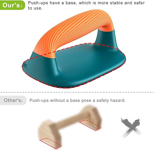 Miniatura 4 de Dolibest Push Up Bar, 12'' High Parallettes Bars with Wooden Handles, Stable and Comfortable Calisthenics Equipment, Suitable for Handstand, L-Sit,