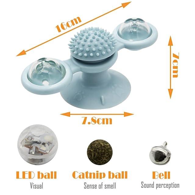 Foto 6 de 6 de BPS Juguete Gato Molinillo de Viento Juguete Giratorio Interactivo para Gatos Interactivo para Cosquillas…