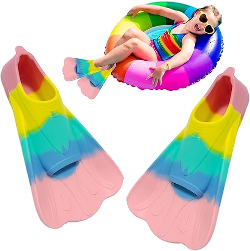 Miniatura 3 de Aletas de natación para niños, aletas cortas para jóvenes, aletas de natación, aletas de entrenamiento de natación para niños, natación y buceo,