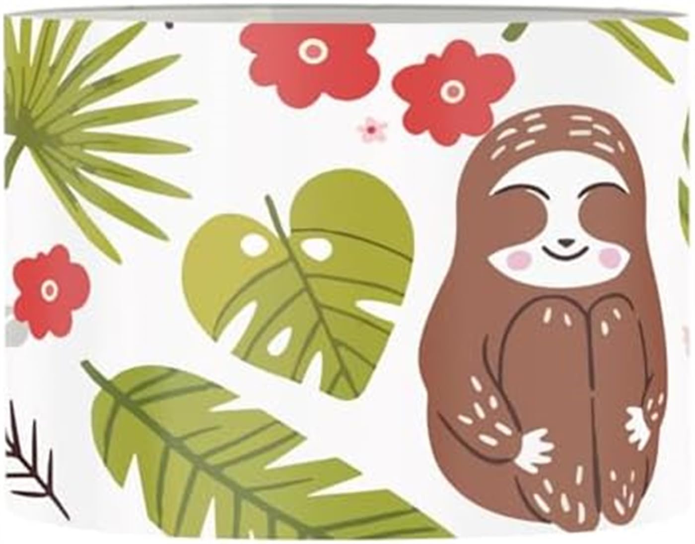 DLAYLQZG Chic Fabric Light Shade, Sloth Pattern Fabric Medium Drum Lampshade Light Shades Chandelier Floor Wall Pendant Ceiling Light Bulb Cover Handmade (Colour 2,S)
