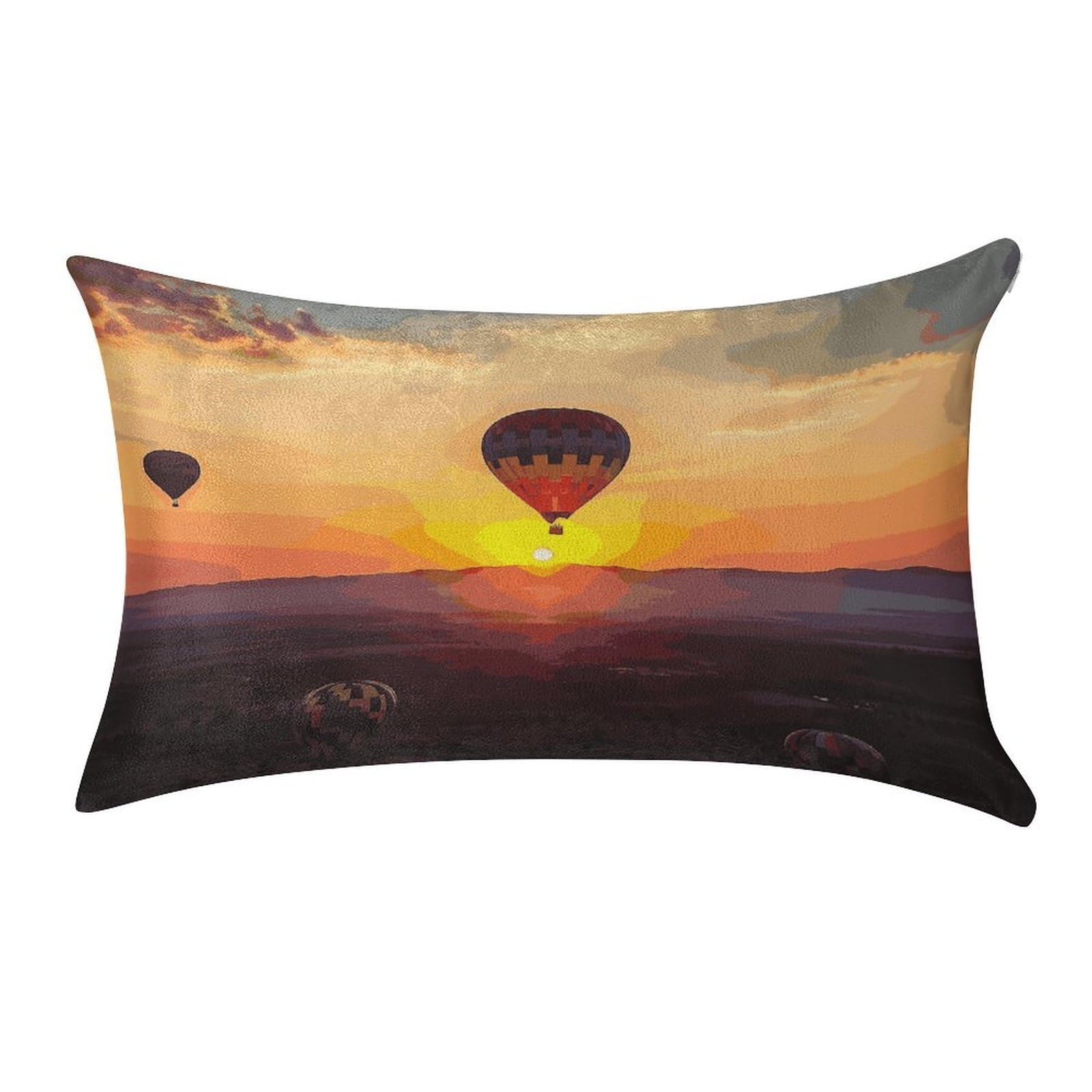 Btcowzrv Style Hot Air Balloon Sunset Pillow Cover Pillow Case Pillowcase