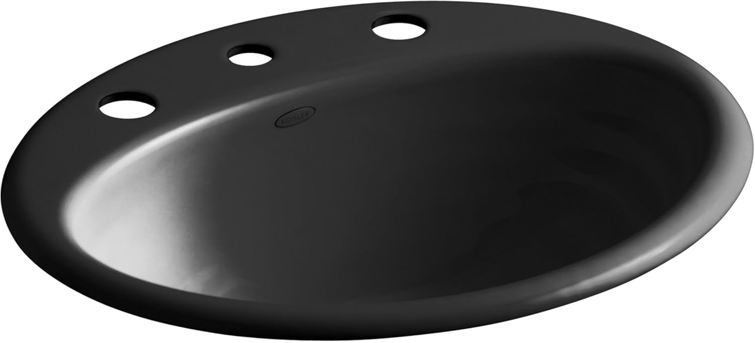 KOHLER K290687 Ellington SelfRimming Bathroom Sink, Black Black