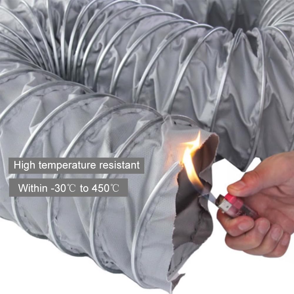 Manguera flexible ignífuga para conductos HVAC – 2 pulgadas, 4 pulgadas, 5 pulgadas, 6 pulgadas, 10 pulgadas, 12 pulgadas para secadora, caravana, horno – 19.7 pies (L-6 m) solución de ventilación de