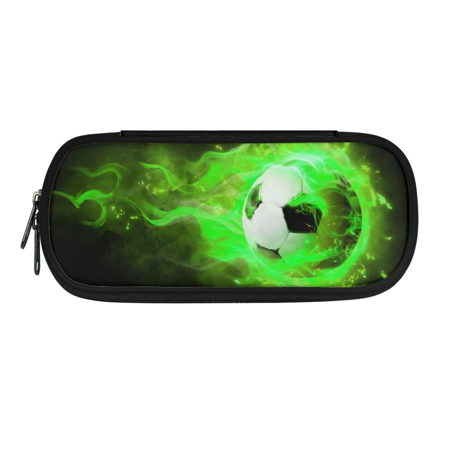 xixirimido 3D Fire Soccer Pencil Case Bag for Kids Boys Durable Pen Organizer Pouch with Zipper — image 1