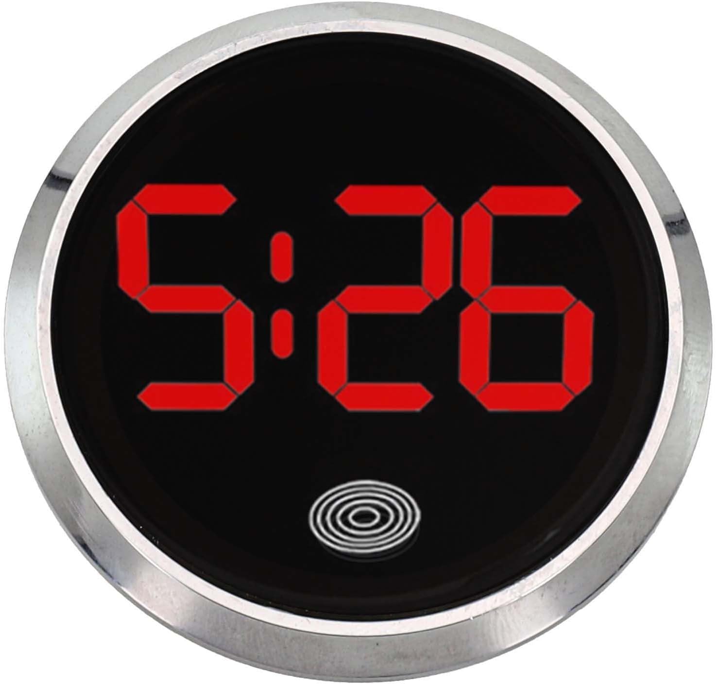 Dashboard Clock For Vehicle Interior With Touch Button, ABS Material, Anti Deformation And Resistant, Fits Most For Cars(Silver Red light)