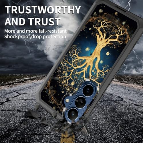 GFEWYTJYJ for Galaxy S26 Case,Shockproof 3-Layer Full Body Protection Rugged Heavy Duty High Impact Hard Cover Case for Samsung Galaxy S26 6.3 inch 2026,Aesthetic Tree of Life - image 4