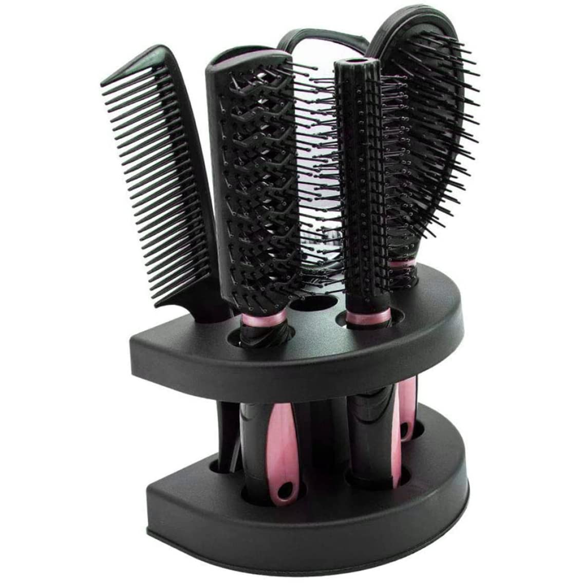 5PCS Haarpflege Pinsel Set Frauen Kamm Set Damen Salon Haar Massage Professionelle Styling Werkzeuge mit Spiegel Halter