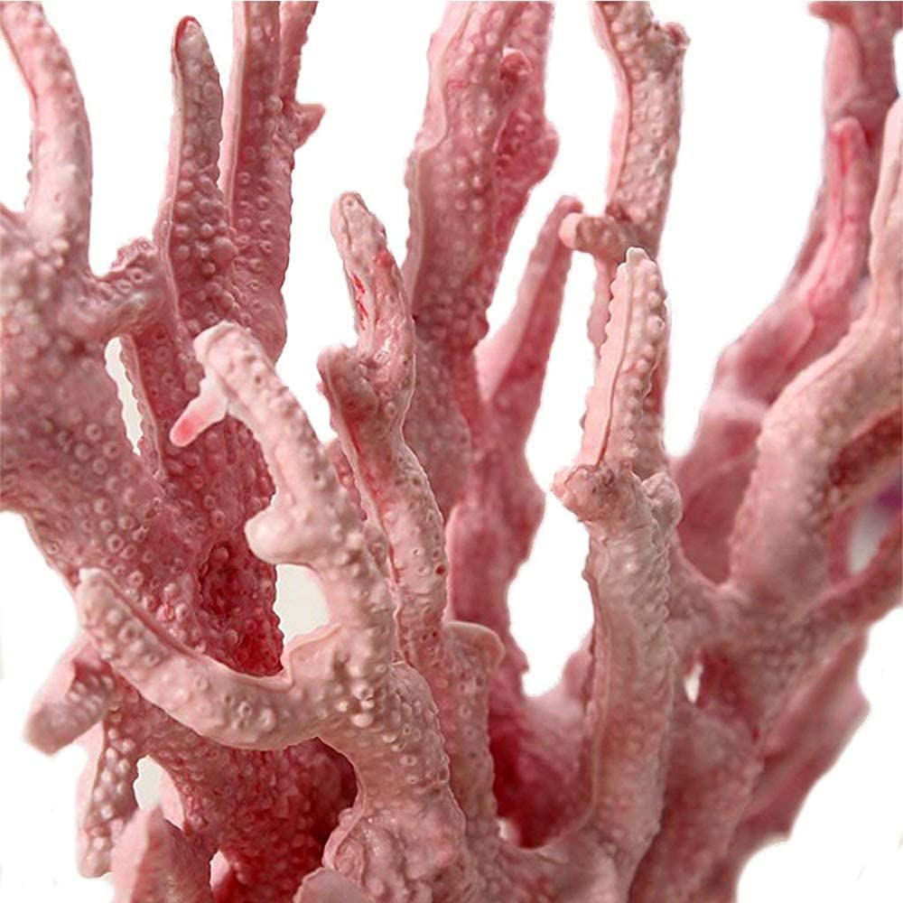 Décoration Artificielle de Branche de Corail en Résine Rose 17x13cm pour Aquarium