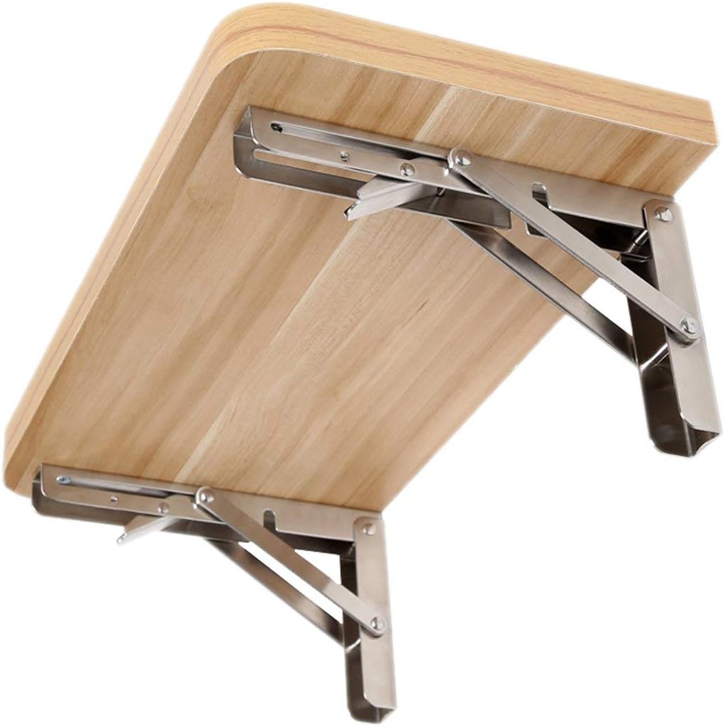 Toirxarn Folding Shelf Brackets 12 Inch, Max Load: 330Ib, Heavy Duty Stainless Steel Collapsible Bracket for DIY Space Saving Wall Mounted Work Bench.Pack of 2