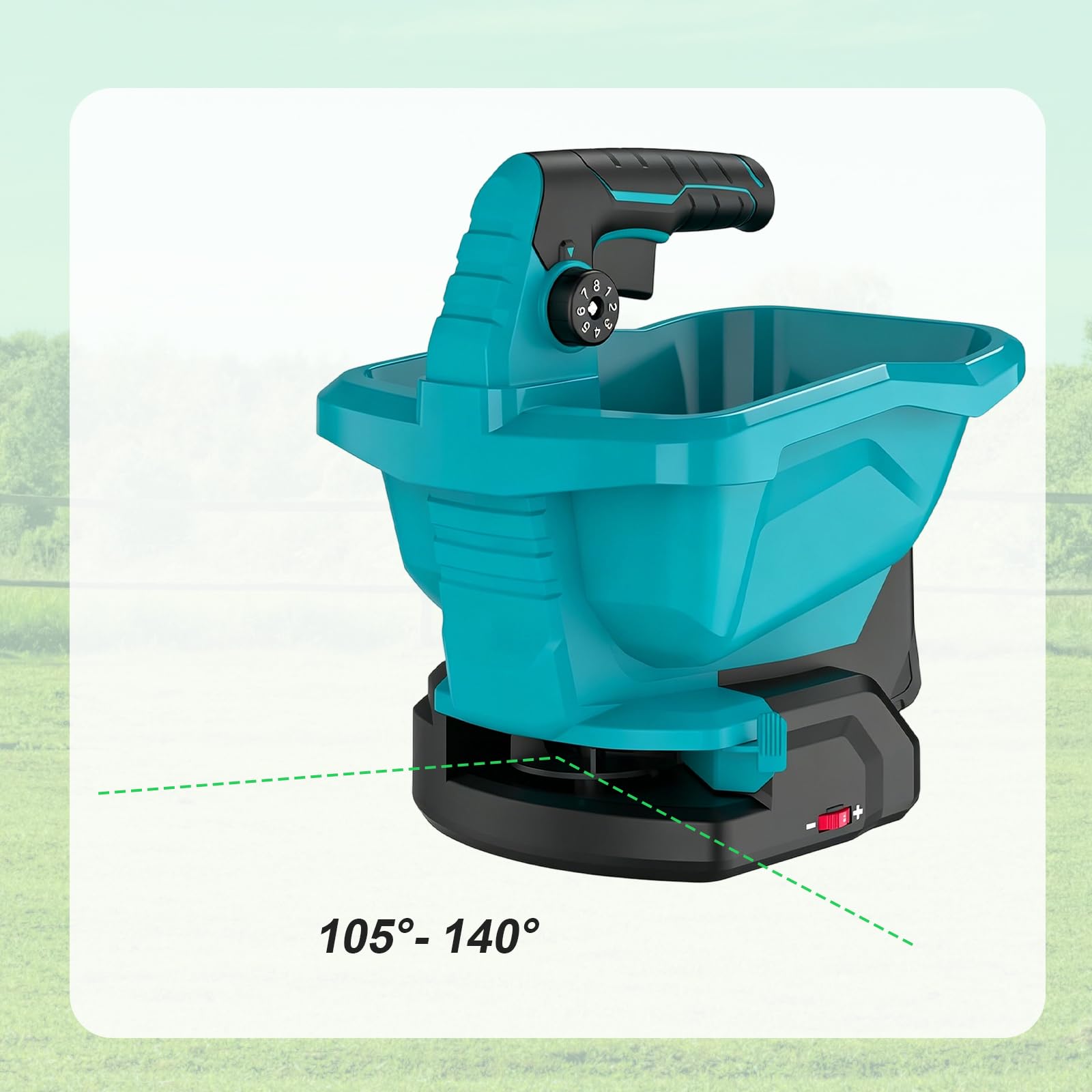 Esparcidor de abono a batería Makita con batería de 18 V, portátil, con 8 niveles de dispersión, 6 velocidades, 3,3 L, universal para semillas de césped, fertilizantes, piensos, sal de carretera (sin