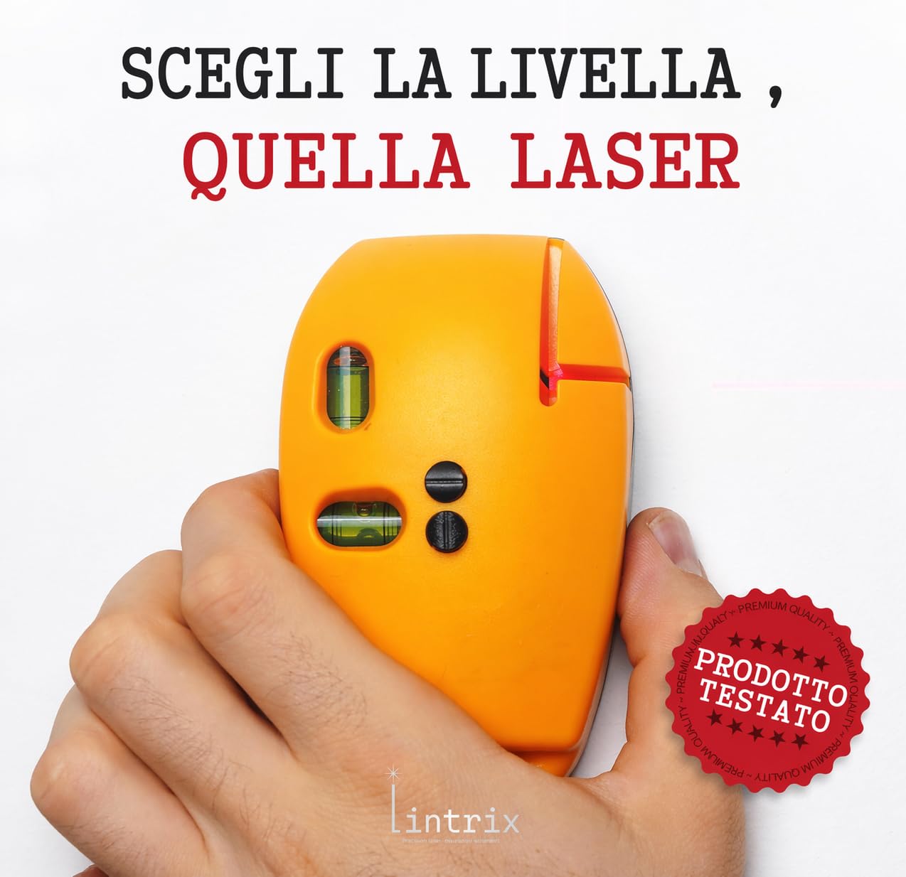 Metro Livella Laser Professionale con Doppia Bolla, Livella Multifunzione per Quadri, Mensole e Decorazioni, Livella a Bolla con Laser di Precisione per Casa, Ufficio e Fai da Te