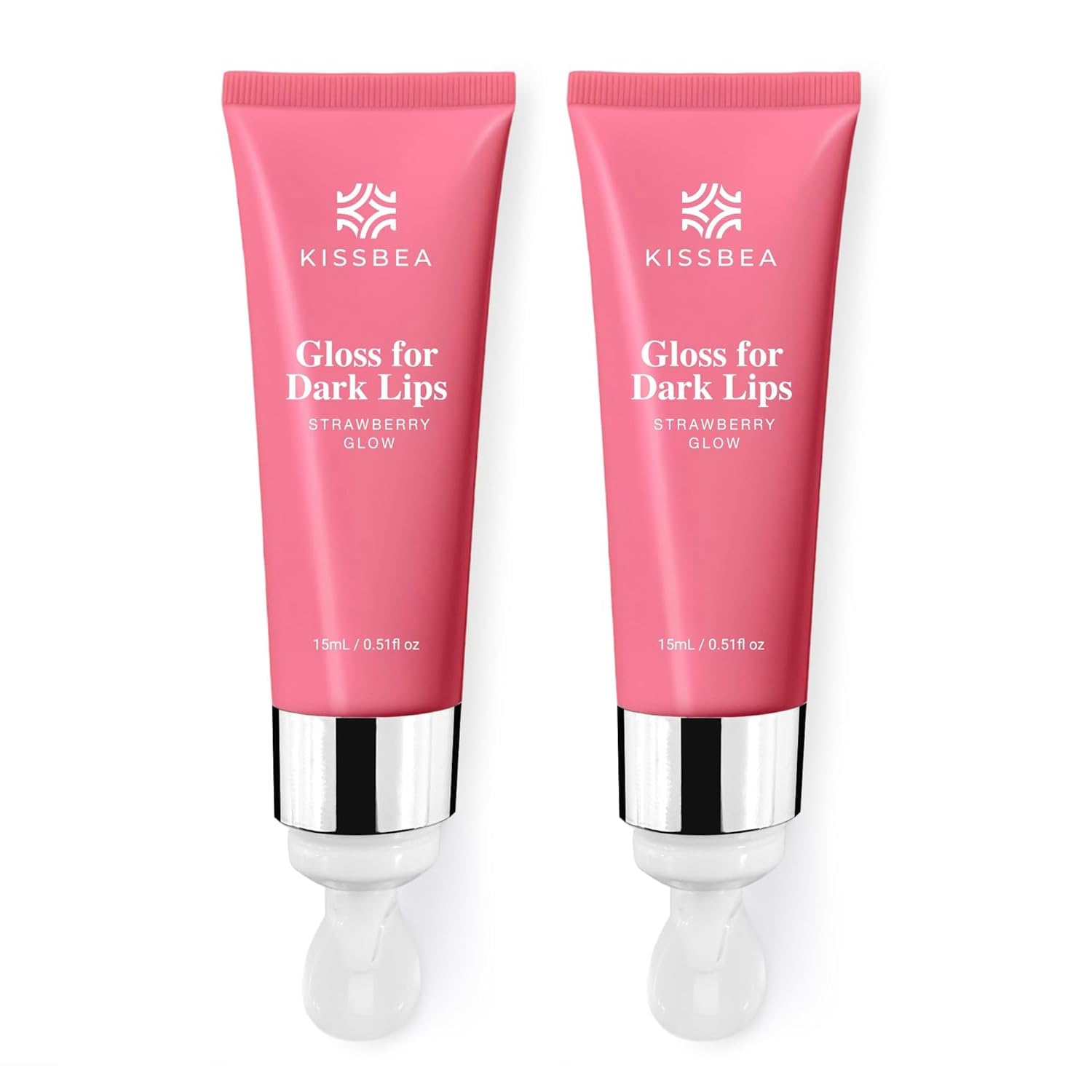 Gloss for Uneven Lip Tone, Strawberry Glow, Moisturizing Lip Gloss for Dry Lips, Non-Sticky Lip Conditioner, 2 Pack (15 mL Each)