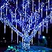 Twinkle Star Meteor Shower Rain Lights, 30cm 8 Tubes 288 LED Valentine Lights Icicle Snow Falling Christmas Lights Outdoor Raindrop Lights, Xmas Wedding Party Tree Holiday Decoration, Blue