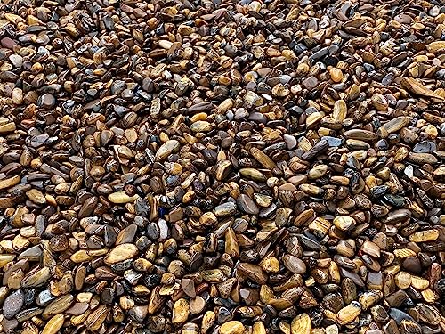 Image of 2 oz Lot Natural Semi Gold Tiger Eye Tumbled Gemstone Chips, Gold Tiger Eye Crushed Mini Crystals, Undrilled Tiger Eye Chips (Gold Tiger Eye)