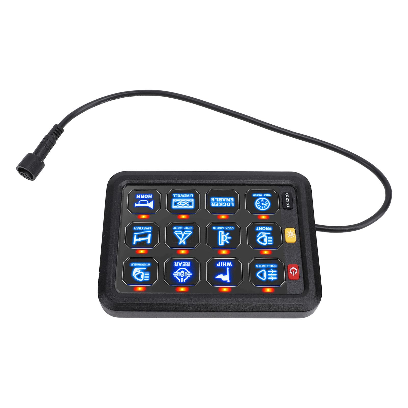 RGB 12 Gang Switch Panel 12 V 24 V 80 Amp 960 W 1920 W RGB możliwość ściemniania niebieski podświetlenie panel sterowania panel przełącznika przekaźnika do ciężarówki, samochodu, łodzi