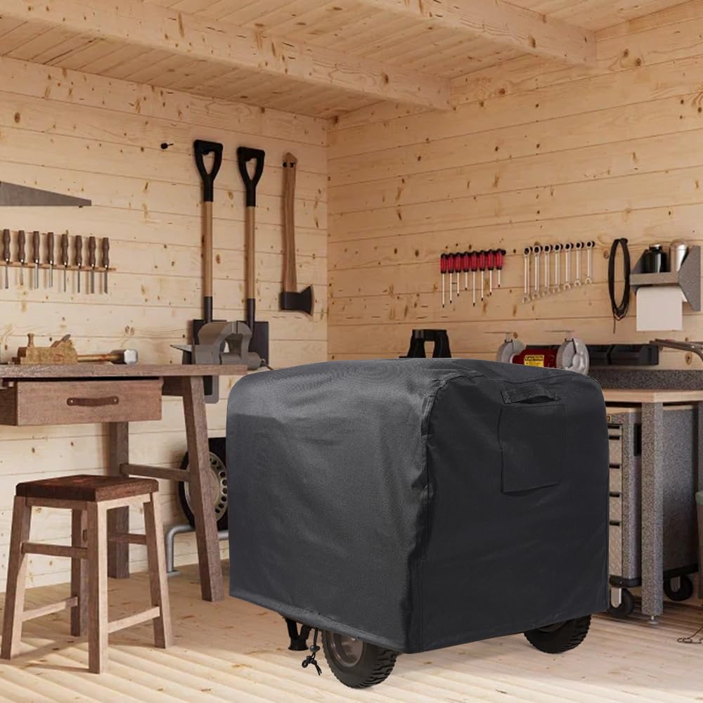 Generator Abdeckung, 600D-Oxford Generatorabdeckung Reißfest Wasserdicht Anti-UV Staubdicht Winterfest, Schutzhülle für meisten Generatoren (66x50x50cm)