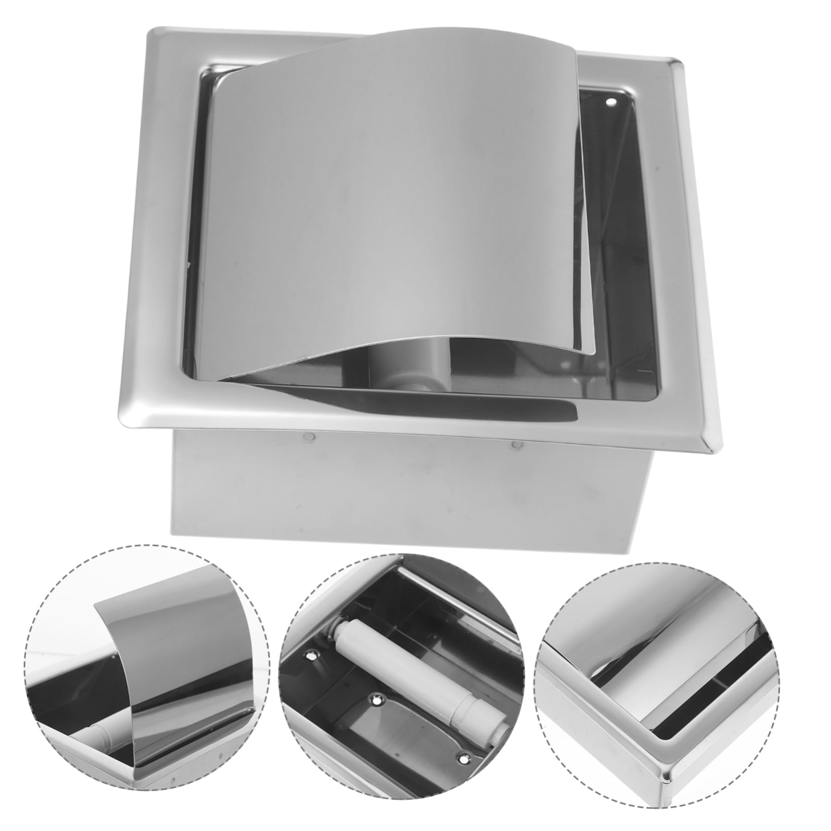 Cabilock Caja De Pañuelos De Pared De Acero Inoxidable Dispensador De Papel Higiénico para Baño para Cocina y Cuarto De Baño