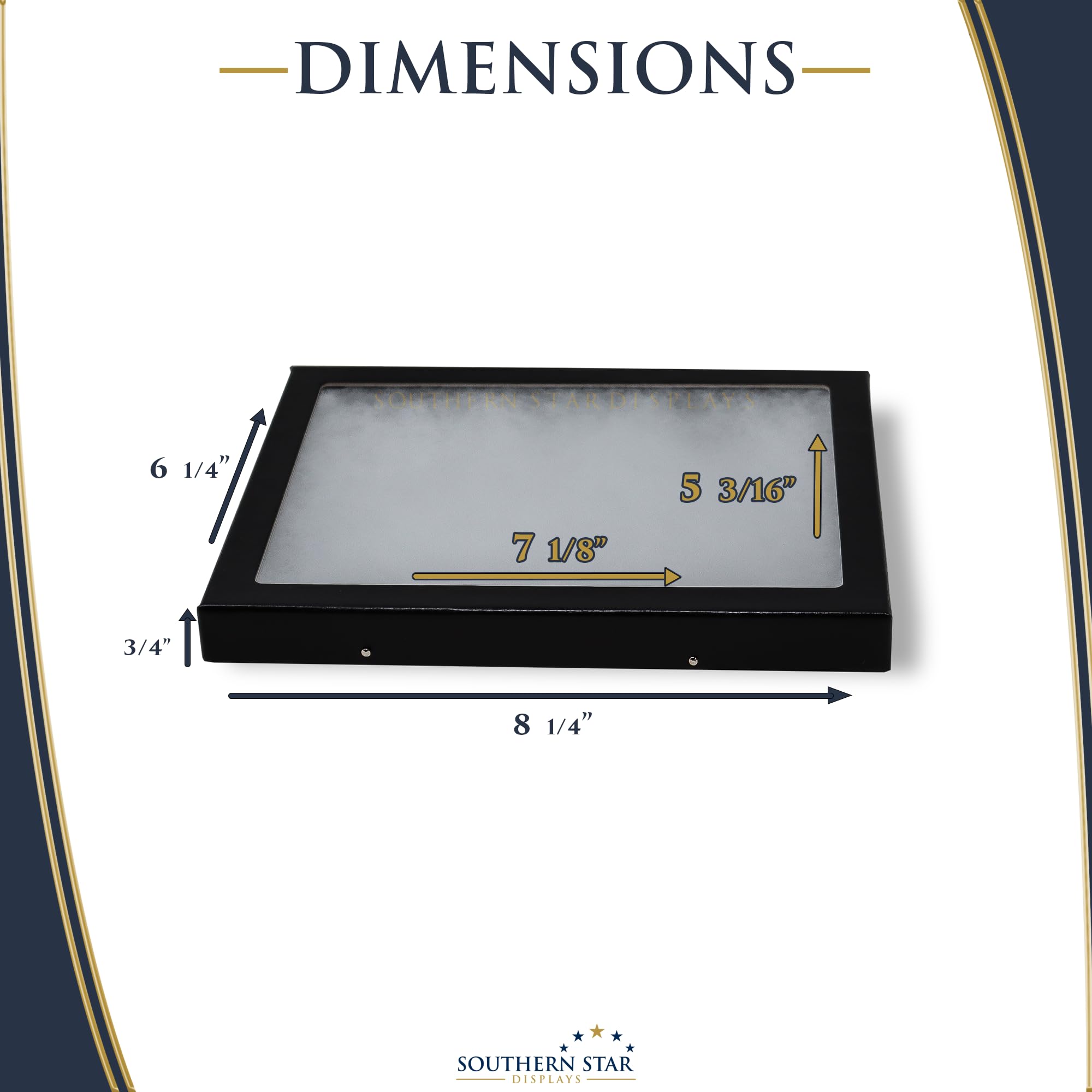 Southern Star Displays Riker Display Case 8 x 6 x 0.75 for Collectibles Jewelry Arrowheads Trade Shows