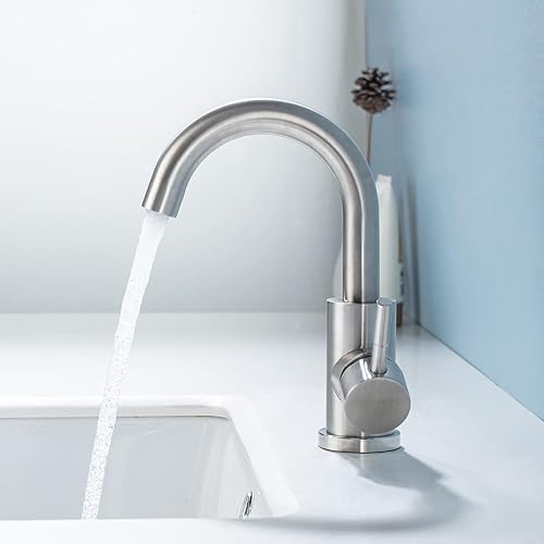 Miniatura 2 de DEOLER Grifo de baño en cascada, moderno grifo de baño para montaje en cubierta, grifo de lavabo de un solo agujero, grifo comercial de un solo