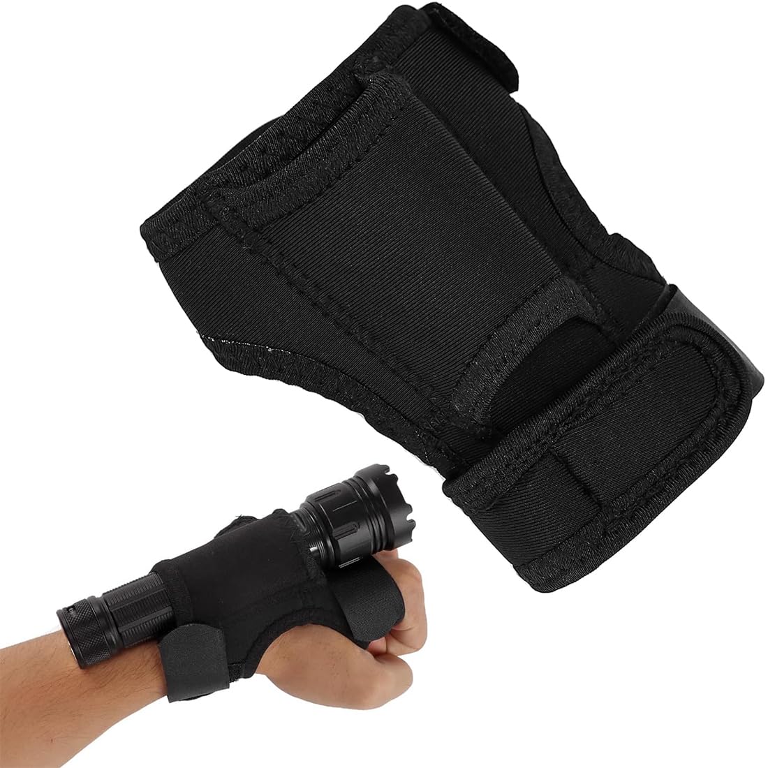 Étui de Lampe de Poche, Sacoche Torche Portable Mains Libres Étui de Lampe de Poche sur Poignet Bras Support de Lampe de Plongée sous-Marine, Réglable Accessoires de Plongée Sous-marine