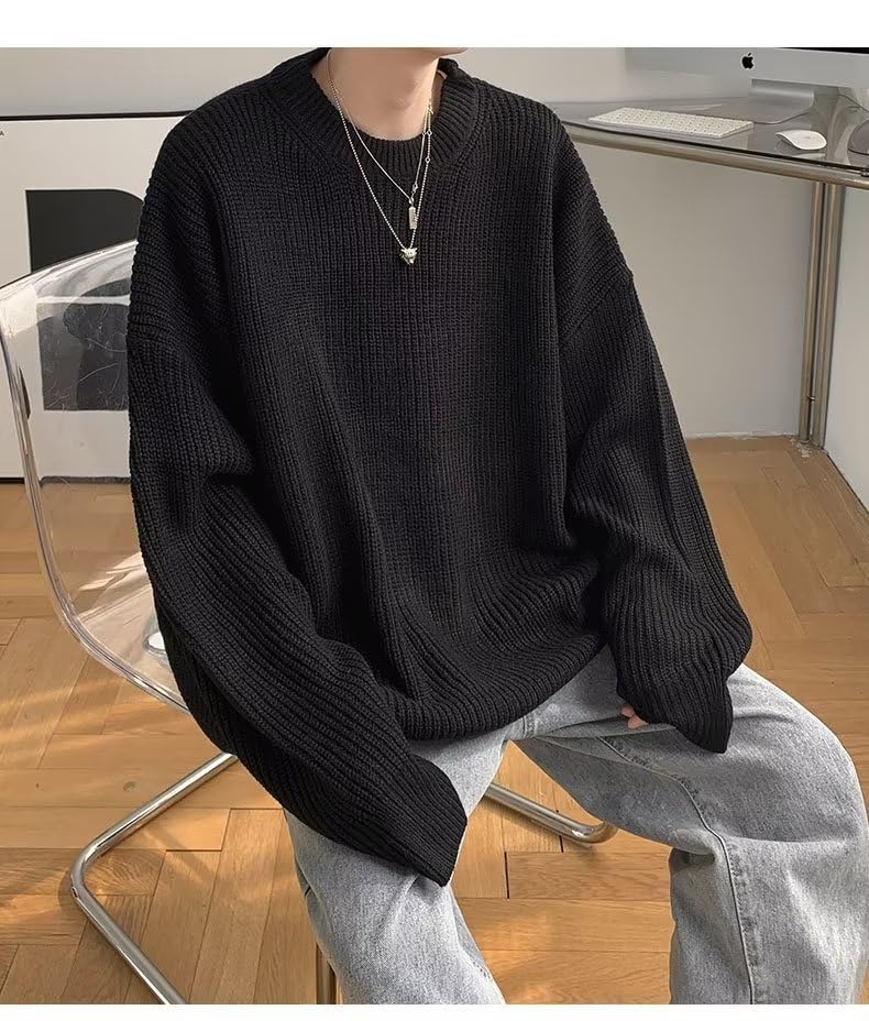 Mens Vintage Crochet Sweater Basic Crewneck Knitted Sweaters Grunge Harajuku Oversized Pullover Sweaters Sweatshirts2