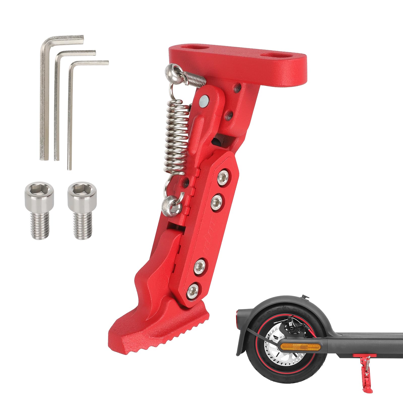 ulip Béquille réglable pour trottinette électrique - Accessoires de rechange pour Xiaomi 4 Segway Ninebot F Series Xiaomi M365 1S Pro Pro2 MI3 Scooter Rouge