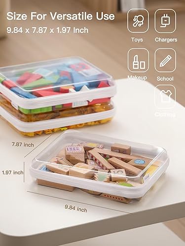 Miniatura 2 de 3 piezas grandes de carcasa rígida transparente con cremallera, bolsas organizadoras de bolsas de pañales, bolsa de cosméticos impermeable,