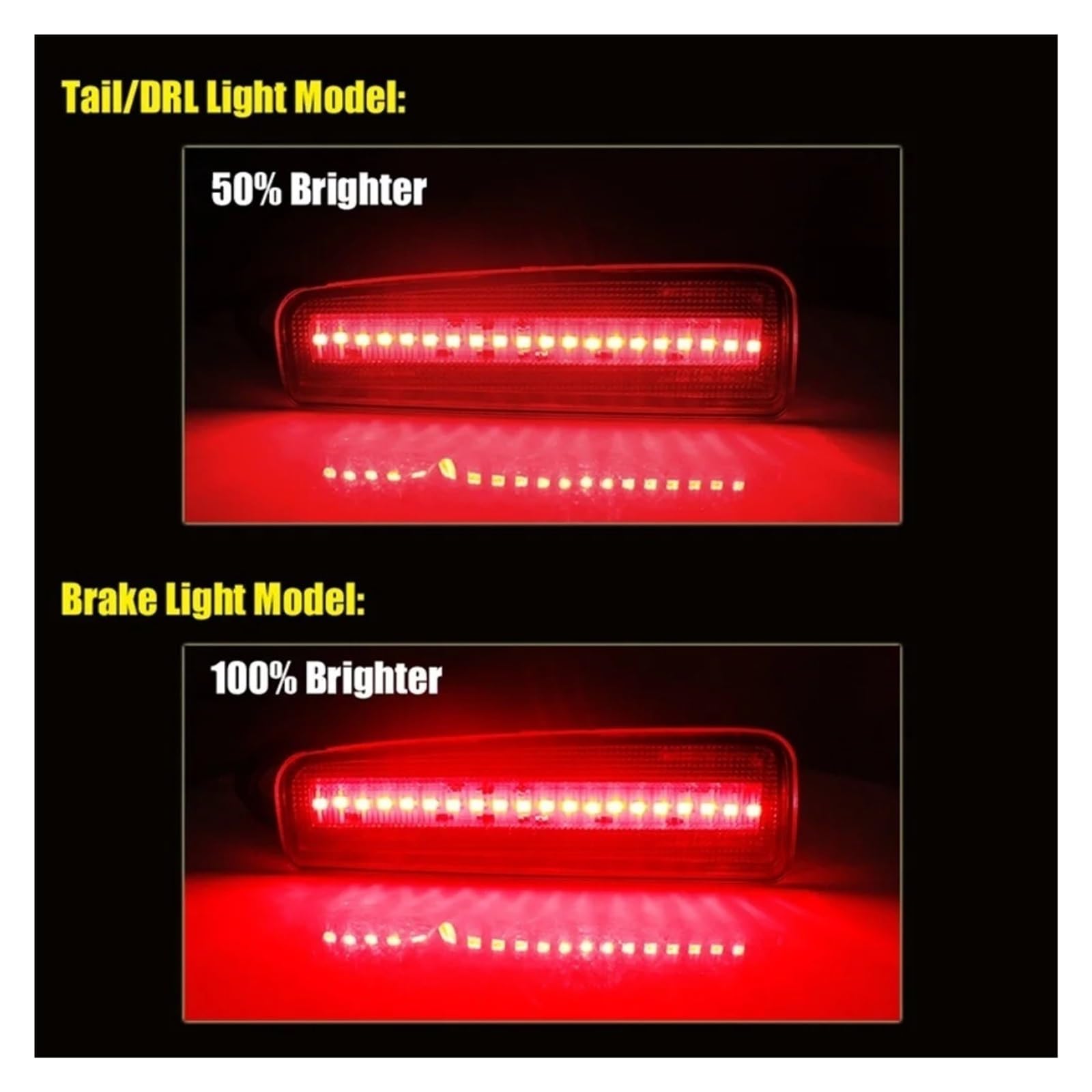 Luces Reflectoras LED Rojas para Parachoques Trasero De Coche, Luz De Freno/antiniebla, Luz De Posición para Ho&nda para Accord Coupé 2013-2015, 12V Luz de Frenos