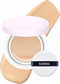 MISSHA Base Magic Cushion No.23 Natural Bege para luz com tom de pele neutro - Cobertura impecável, acabamento orvalhado, fácil aplicação para todos os tipos de pele
